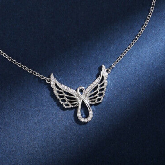 NEW Wings 925 Silver Necklace Pendant Women’s - Picture 3 of 6
